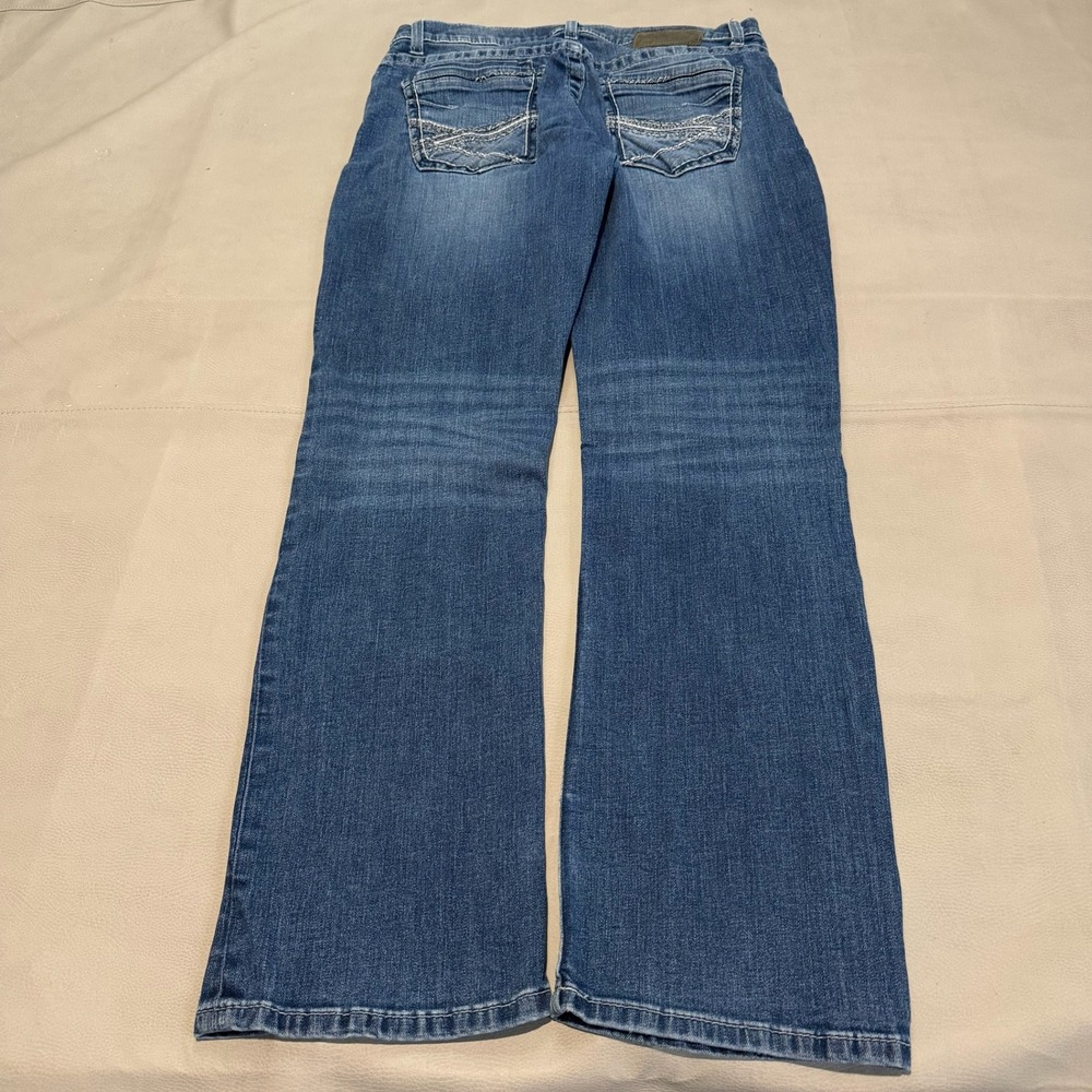BKE‎ Carter Relax Straight Leg Boot Jeans Men Blue Whisker Denim Y2K Skate-6625